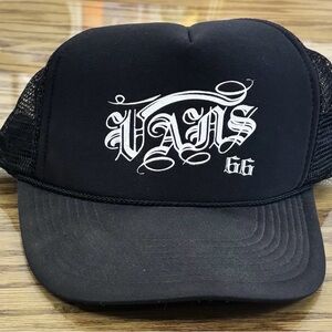 Vintage 90s Vans 66 Black Trucker Mesh Cap Otto Quality Snapback One Size Adult